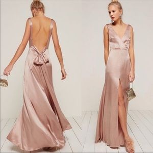 Reformation Eliana Silk Maxi Dress - Blush Pink